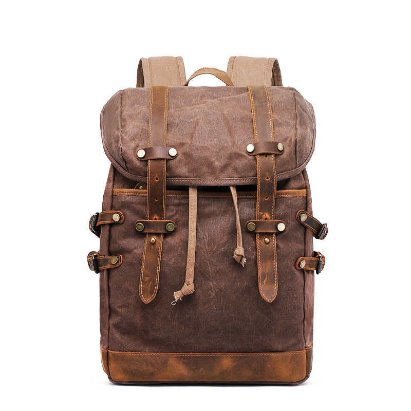 Canvas Oil Wax Hiking Backpack