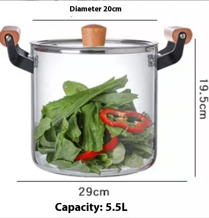 Cookware Pot Binaural Glass