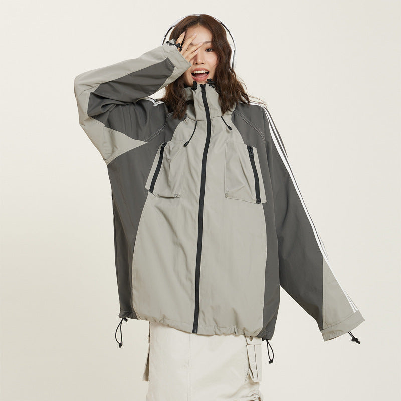 Waterproof Jacket Coat Female Stitching
