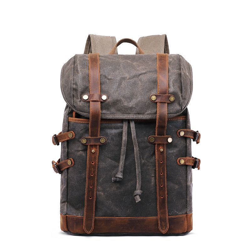 Canvas Oil Wax Hiking Backpack