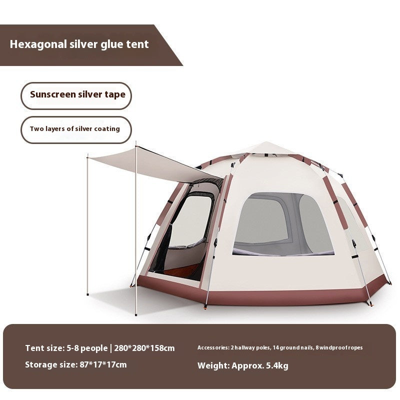 Khaki Large Hexagonal Tent