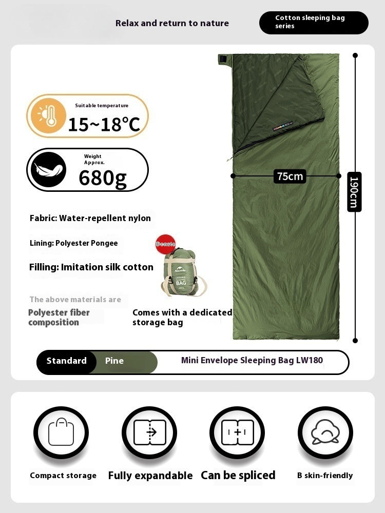 Summer Envelope Thin Sleeping Bag Outdoor
